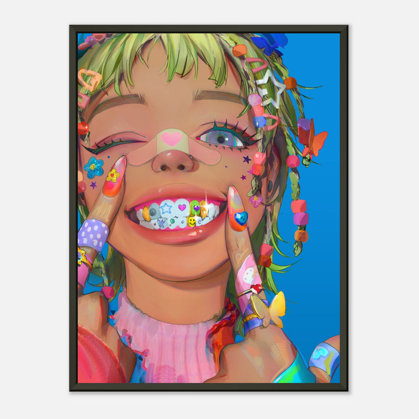 'Smile' 18x24" Premium Metal Framed Poster